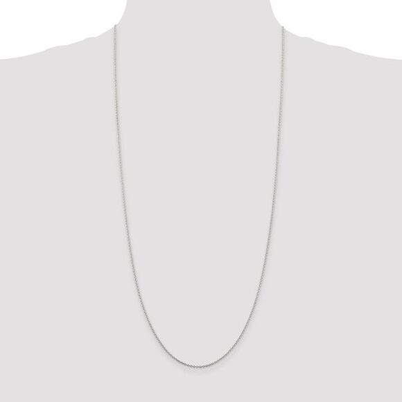 1.5mm, Sterling Silver Classic Solid Cable Chain Necklace, 30 Inch - Picture 2 of 8
